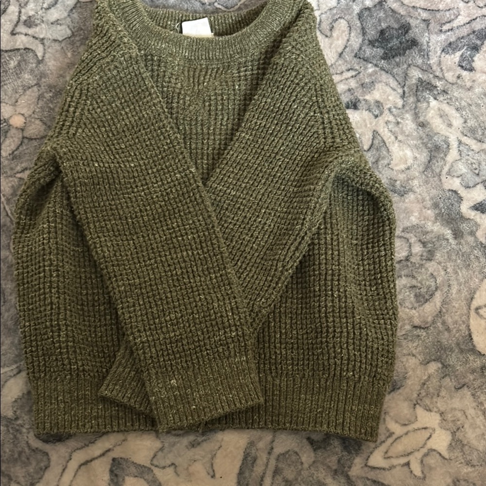 GAP Green Cozy Knit Sweater with Ribbed Texture